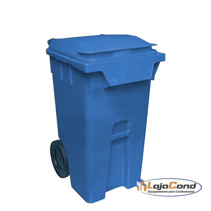 Coletor de lixo 240 litros - azul - Contemar