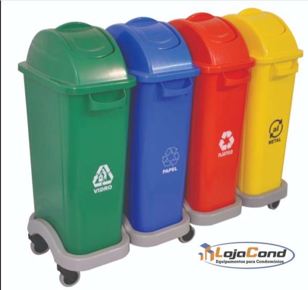 Kit lixeira 50l  - COM RODAS - Bralimpia