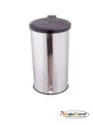 Lixeira inox c/ pedal esfera redonda (30x50 35L)